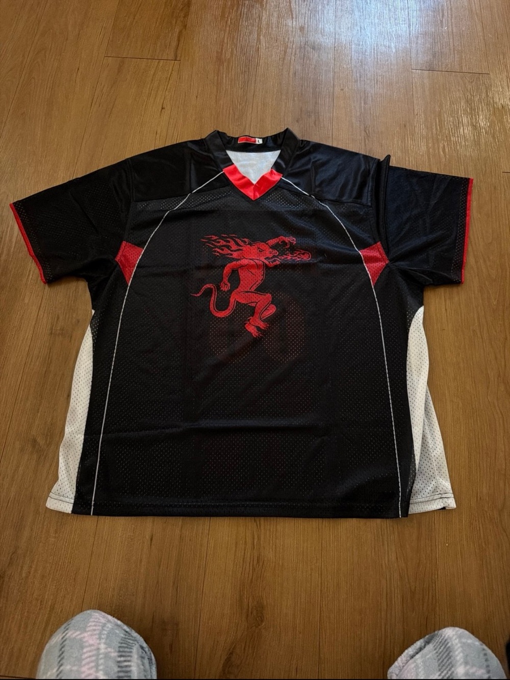 Fireball Whiskey Football Jersey Devil Logo 66